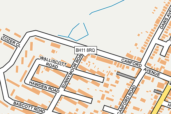 BH11 8RQ map - OS OpenMap – Local (Ordnance Survey) BH11 8RQ map - OS OpenMap – Local (Ordnance Survey)
