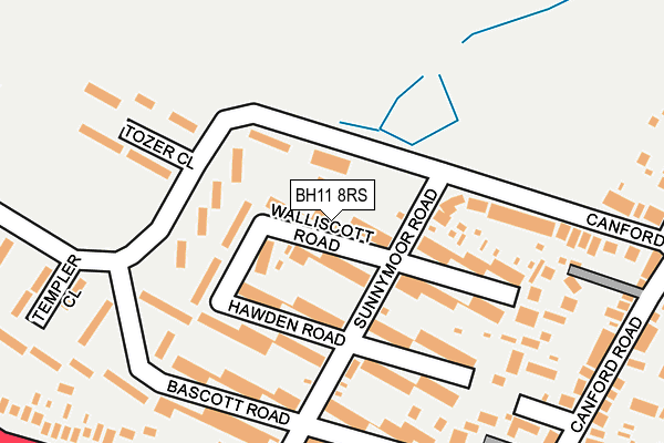 BH11 8RS map - OS OpenMap – Local (Ordnance Survey) BH11 8RS map - OS OpenMap – Local (Ordnance Survey)