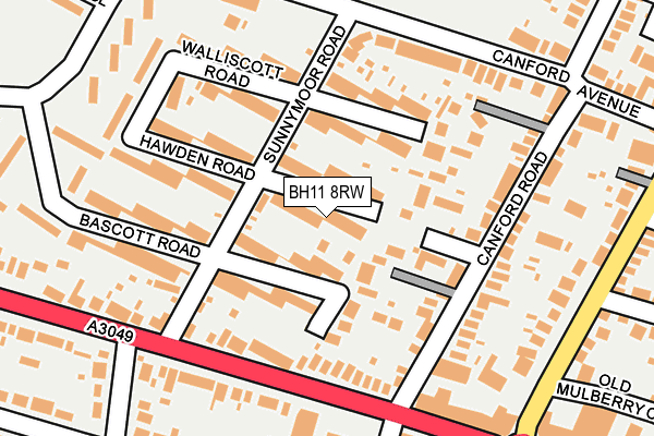 BH11 8RW map - OS OpenMap – Local (Ordnance Survey) BH11 8RW map - OS OpenMap – Local (Ordnance Survey)