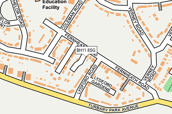 BH11 8SG map - OS OpenMap – Local (Ordnance Survey)