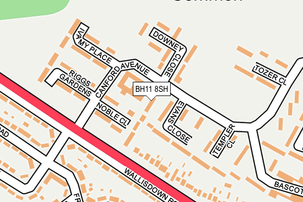 BH11 8SH map - OS OpenMap – Local (Ordnance Survey) BH11 8SH map - OS OpenMap – Local (Ordnance Survey)