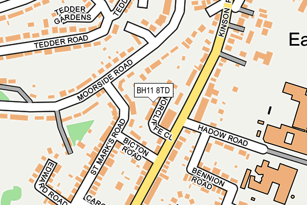 BH11 8TD map - OS OpenMap – Local (Ordnance Survey) BH11 8TD map - OS OpenMap – Local (Ordnance Survey)