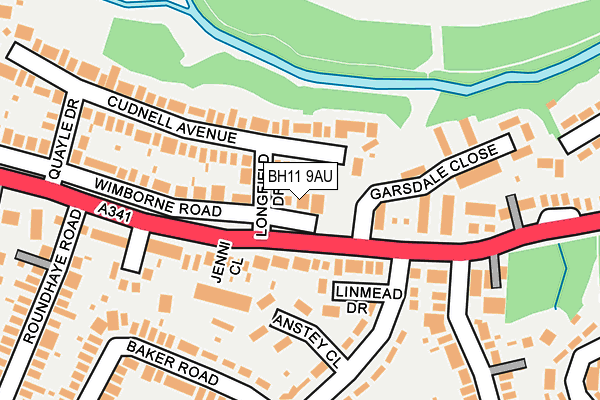 BH11 9AU map - OS OpenMap – Local (Ordnance Survey) BH11 9AU map - OS OpenMap – Local (Ordnance Survey)