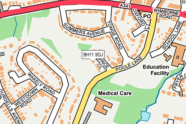BH11 9DJ map - OS OpenMap – Local (Ordnance Survey) BH11 9DJ map - OS OpenMap – Local (Ordnance Survey)
