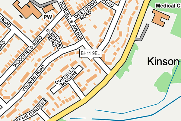 BH11 9EL map - OS OpenMap – Local (Ordnance Survey) BH11 9EL map - OS OpenMap – Local (Ordnance Survey)