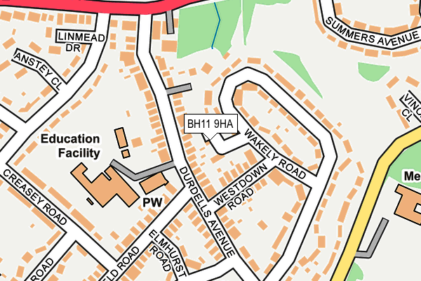 BH11 9HA map - OS OpenMap – Local (Ordnance Survey) BH11 9HA map - OS OpenMap – Local (Ordnance Survey)