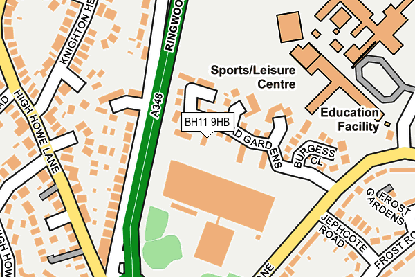 BH11 9HB map - OS OpenMap – Local (Ordnance Survey) BH11 9HB map - OS OpenMap – Local (Ordnance Survey)