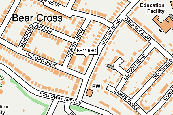 BH11 9HG map - OS OpenMap – Local (Ordnance Survey)