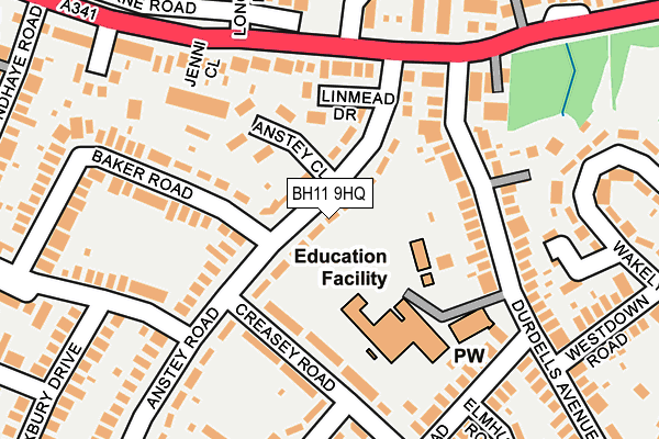 BH11 9HQ map - OS OpenMap – Local (Ordnance Survey) BH11 9HQ map - OS OpenMap – Local (Ordnance Survey)