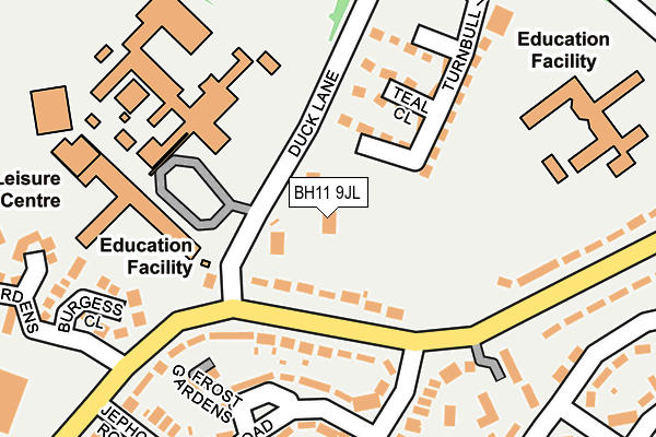 BH11 9JL map - OS OpenMap – Local (Ordnance Survey) BH11 9JL map - OS OpenMap – Local (Ordnance Survey)