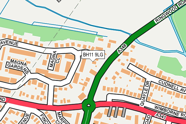 BH11 9LG map - OS OpenMap – Local (Ordnance Survey)