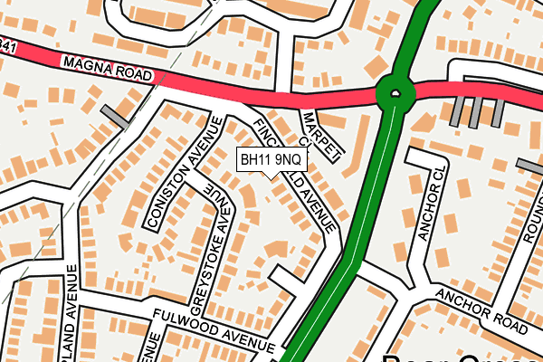 BH11 9NQ map - OS OpenMap – Local (Ordnance Survey) BH11 9NQ map - OS OpenMap – Local (Ordnance Survey)
