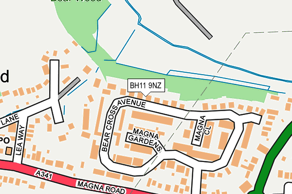 BH11 9NZ map - OS OpenMap – Local (Ordnance Survey) BH11 9NZ map - OS OpenMap – Local (Ordnance Survey)