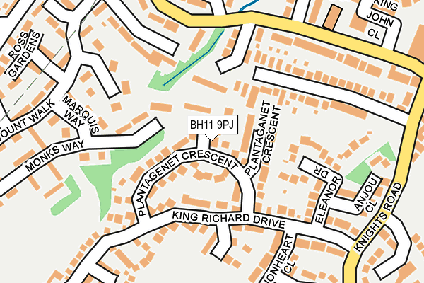 BH11 9PJ map - OS OpenMap – Local (Ordnance Survey) BH11 9PJ map - OS OpenMap – Local (Ordnance Survey)