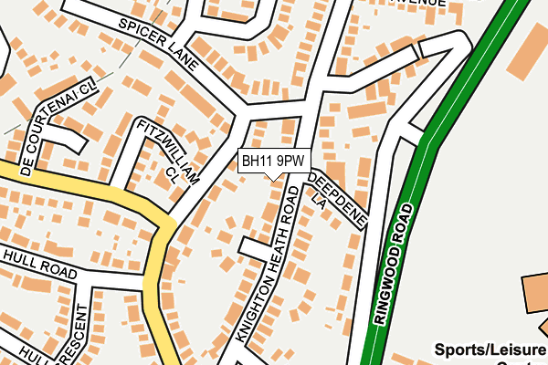 BH11 9PW map - OS OpenMap – Local (Ordnance Survey) BH11 9PW map - OS OpenMap – Local (Ordnance Survey)