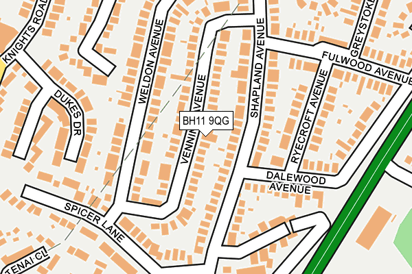 BH11 9QG map - OS OpenMap – Local (Ordnance Survey)