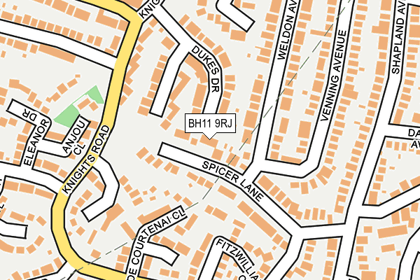 BH11 9RJ map - OS OpenMap – Local (Ordnance Survey) BH11 9RJ map - OS OpenMap – Local (Ordnance Survey)