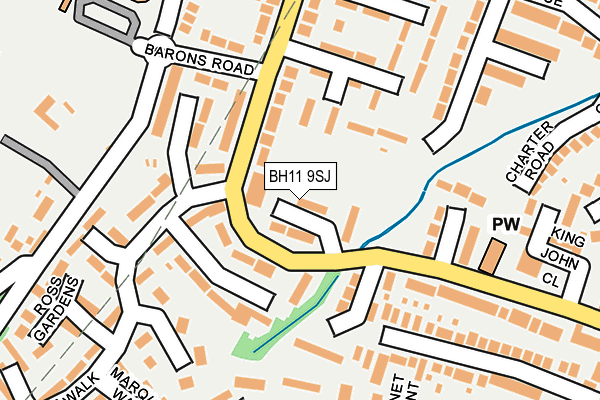 BH11 9SJ map - OS OpenMap – Local (Ordnance Survey) BH11 9SJ map - OS OpenMap – Local (Ordnance Survey)