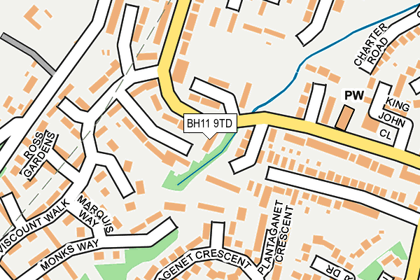 BH11 9TD map - OS OpenMap – Local (Ordnance Survey) BH11 9TD map - OS OpenMap – Local (Ordnance Survey)