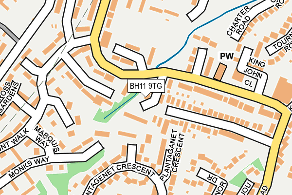 BH11 9TG map - OS OpenMap – Local (Ordnance Survey) BH11 9TG map - OS OpenMap – Local (Ordnance Survey)