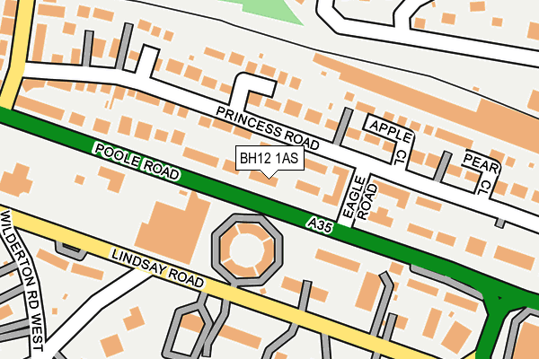 BH12 1AS map - OS OpenMap – Local (Ordnance Survey) BH12 1AS map - OS OpenMap – Local (Ordnance Survey)