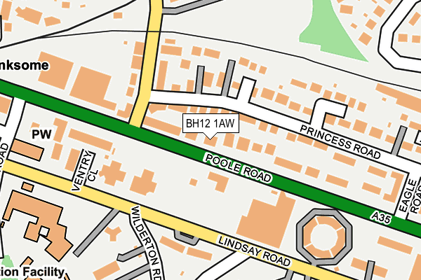 BH12 1AW map - OS OpenMap – Local (Ordnance Survey) BH12 1AW map - OS OpenMap – Local (Ordnance Survey)