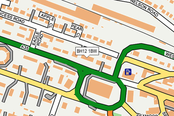 BH12 1BW map - OS OpenMap – Local (Ordnance Survey) BH12 1BW map - OS OpenMap – Local (Ordnance Survey)