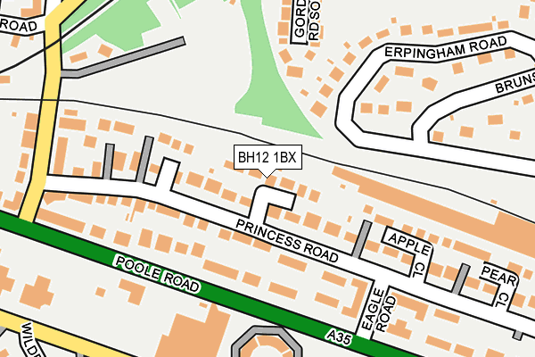 BH12 1BX map - OS OpenMap – Local (Ordnance Survey) BH12 1BX map - OS OpenMap – Local (Ordnance Survey)