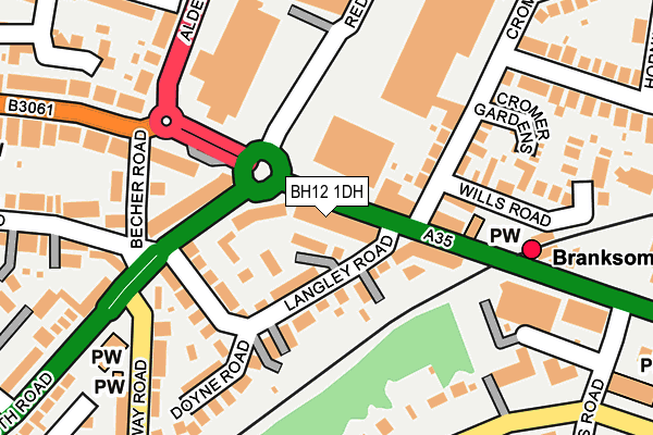 BH12 1DH map - OS OpenMap – Local (Ordnance Survey) BH12 1DH map - OS OpenMap – Local (Ordnance Survey)