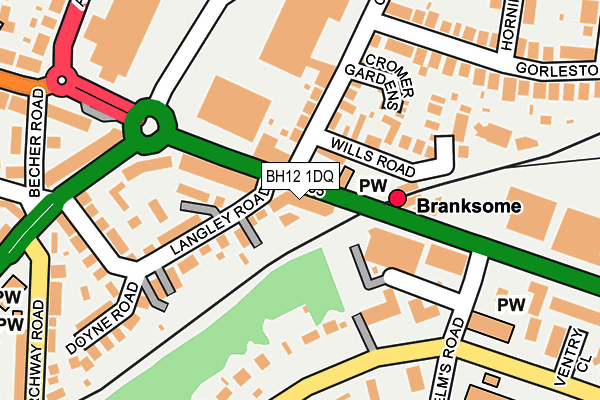 BH12 1DQ map - OS OpenMap – Local (Ordnance Survey)