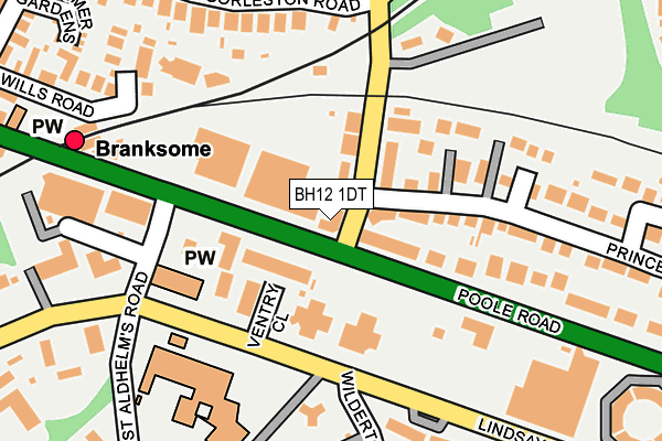 BH12 1DT map - OS OpenMap – Local (Ordnance Survey) BH12 1DT map - OS OpenMap – Local (Ordnance Survey)