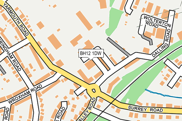 BH12 1DW map - OS OpenMap – Local (Ordnance Survey) BH12 1DW map - OS OpenMap – Local (Ordnance Survey)