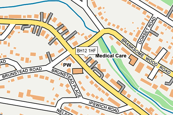 BH12 1HF map - OS OpenMap – Local (Ordnance Survey) BH12 1HF map - OS OpenMap – Local (Ordnance Survey)