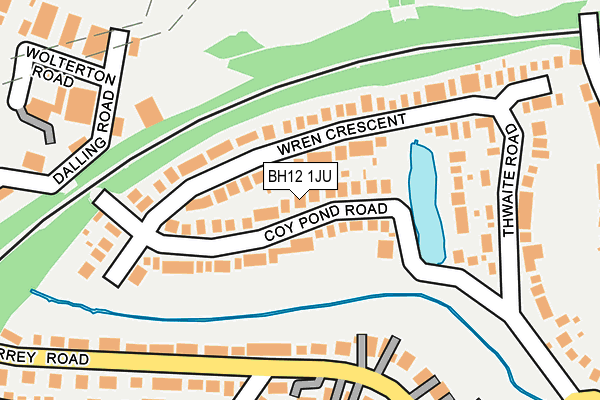 BH12 1JU map - OS OpenMap – Local (Ordnance Survey)