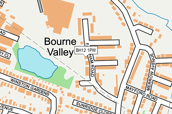 BH12 1PW map - OS OpenMap – Local (Ordnance Survey) BH12 1PW map - OS OpenMap – Local (Ordnance Survey)