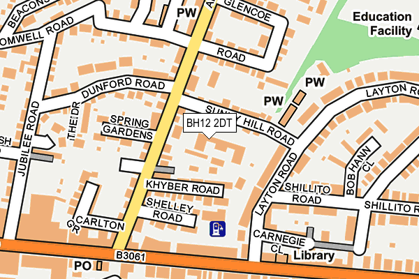 BH12 2DT map - OS OpenMap – Local (Ordnance Survey) BH12 2DT map - OS OpenMap – Local (Ordnance Survey)