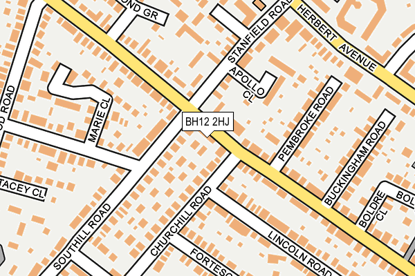 BH12 2HJ map - OS OpenMap – Local (Ordnance Survey) BH12 2HJ map - OS OpenMap – Local (Ordnance Survey)