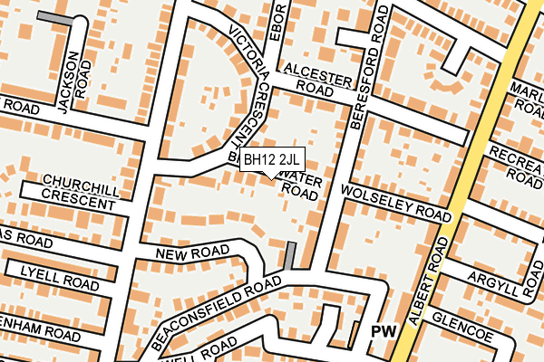 BH12 2JL map - OS OpenMap – Local (Ordnance Survey) BH12 2JL map - OS OpenMap – Local (Ordnance Survey)