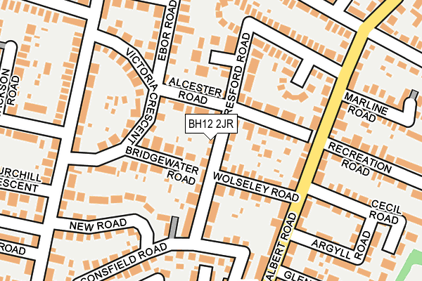 BH12 2JR map - OS OpenMap – Local (Ordnance Survey) BH12 2JR map - OS OpenMap – Local (Ordnance Survey)