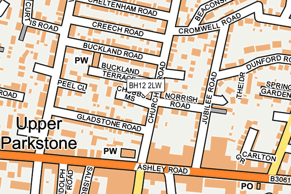 BH12 2LW map - OS OpenMap – Local (Ordnance Survey) BH12 2LW map - OS OpenMap – Local (Ordnance Survey)