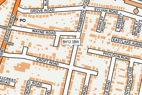 BH12 3BW map - OS OpenMap – Local (Ordnance Survey) BH12 3BW map - OS OpenMap – Local (Ordnance Survey)
