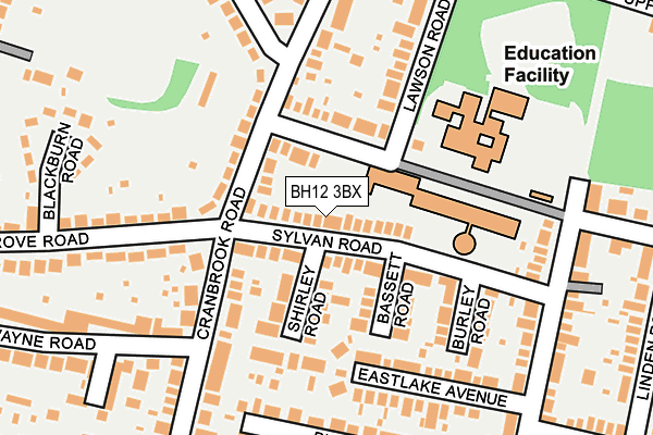 BH12 3BX map - OS OpenMap – Local (Ordnance Survey) BH12 3BX map - OS OpenMap – Local (Ordnance Survey)