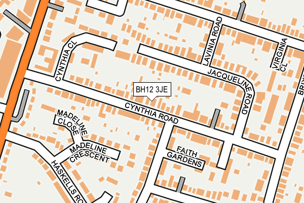 BH12 3JE map - OS OpenMap – Local (Ordnance Survey) BH12 3JE map - OS OpenMap – Local (Ordnance Survey)
