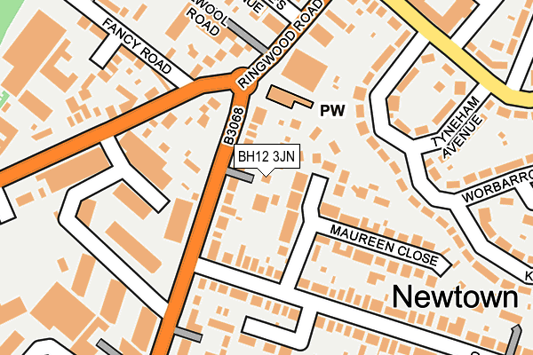 BH12 3JN map - OS OpenMap – Local (Ordnance Survey) BH12 3JN map - OS OpenMap – Local (Ordnance Survey)