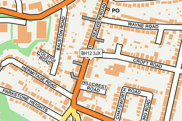 BH12 3JX map - OS OpenMap – Local (Ordnance Survey) BH12 3JX map - OS OpenMap – Local (Ordnance Survey)