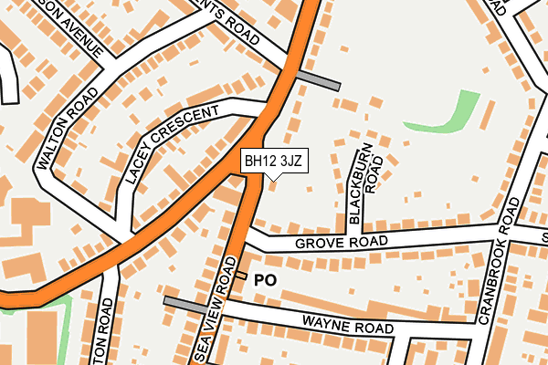 BH12 3JZ map - OS OpenMap – Local (Ordnance Survey) BH12 3JZ map - OS OpenMap – Local (Ordnance Survey)