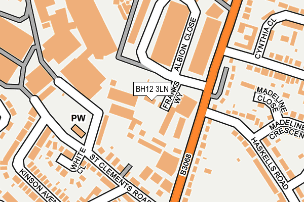 BH12 3LN map - OS OpenMap – Local (Ordnance Survey) BH12 3LN map - OS OpenMap – Local (Ordnance Survey)