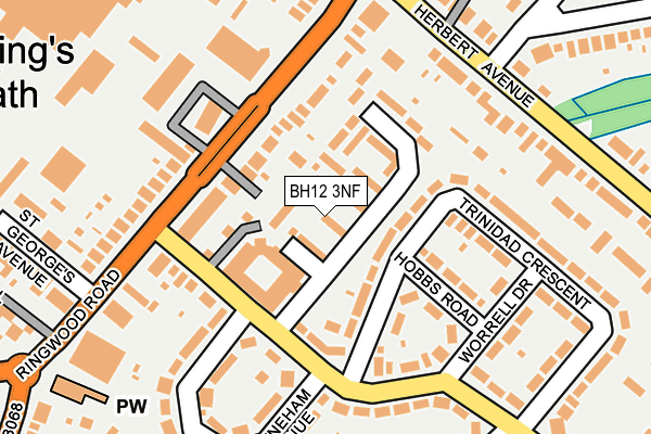 BH12 3NF map - OS OpenMap – Local (Ordnance Survey) BH12 3NF map - OS OpenMap – Local (Ordnance Survey)