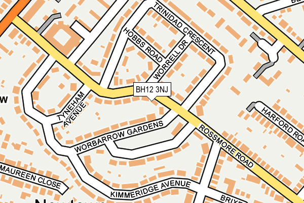 BH12 3NJ map - OS OpenMap – Local (Ordnance Survey) BH12 3NJ map - OS OpenMap – Local (Ordnance Survey)