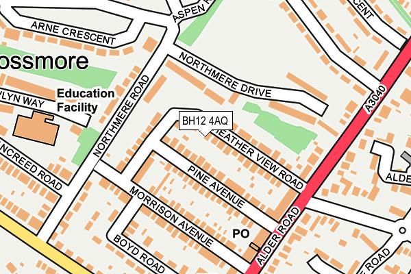 BH12 4AQ map - OS OpenMap – Local (Ordnance Survey)